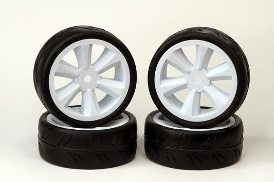 USGT non belted pre glued tires ( edge wheel, white) (4)